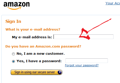 amazon sign in step 2