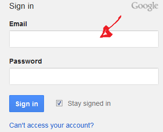 google plus sign in step 1
