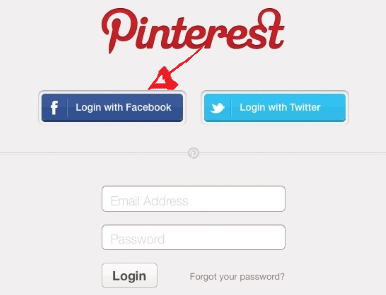 pinterest sign in with facebook
