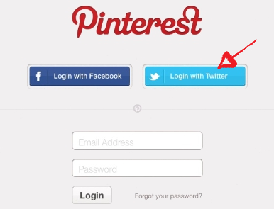 pinterest sign in with twitter