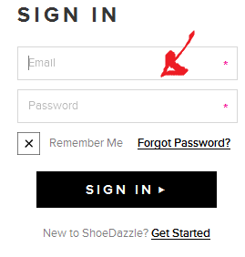 shoedazzle sign in step 2