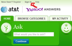 yahoo answers sign in step 1