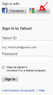 yahoo sign in with google account