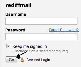 rediffmail sign in step 3