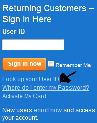 walmart credit card password user id recovery