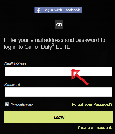 call of duty elite sign in step 1