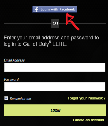 call of duty elite sign in with facebook