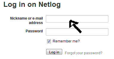 netlog sign in step 1