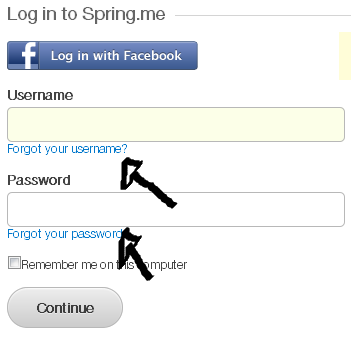 spring.me password username recovery