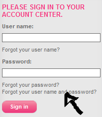 victorias secret credit card password recovery