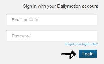 dailymotion sign in step 3
