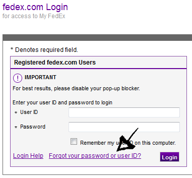 my fedex password recovery
