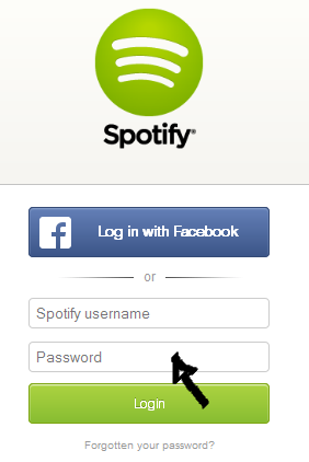 spotify web player sign in step 2
