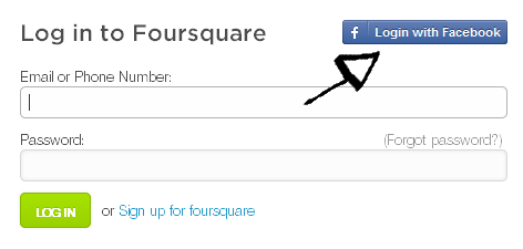 foursquare sign in with facebook