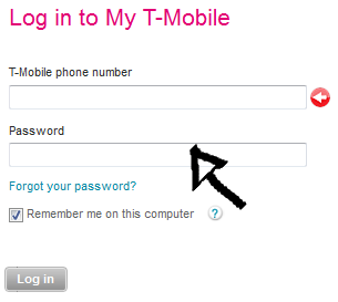 my t mobile sign in step 2