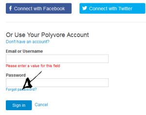 polyvore password recovery