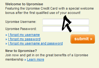 upromise sign in step 1