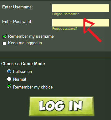 monkey quest password username recovery