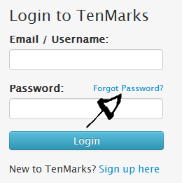 tenmarks password recovery