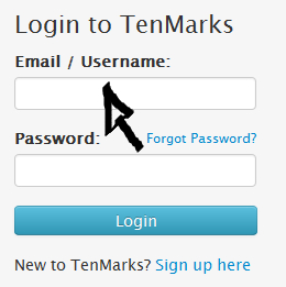 tenmarks sign in step 1