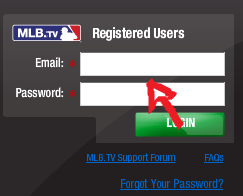 mlb tv sign in page step 2