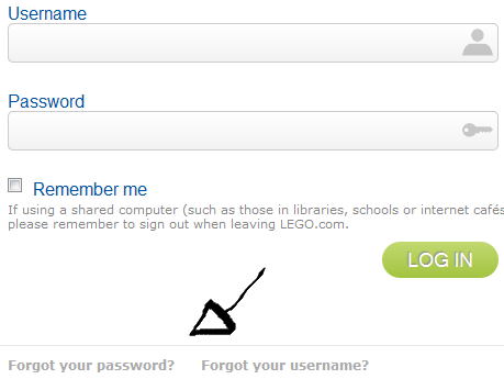 lego club password username recovery