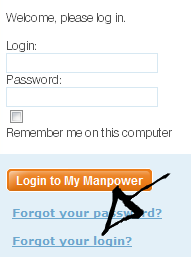 manpower password login name recovery