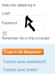 manpower sign in page step 1