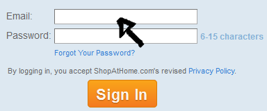 shopathome sign in page step 1