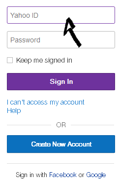 yahoo screen sign in page step 1