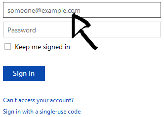 onedrive sign in step 1