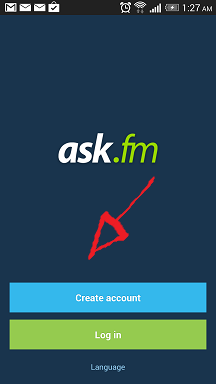 ask.fm mobile sign up button