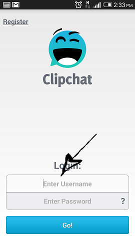 clipchat sign in step 1