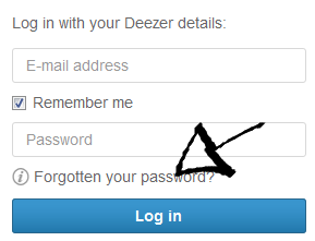 deezer password recovery