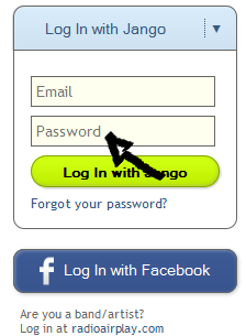 jango sign in enter password