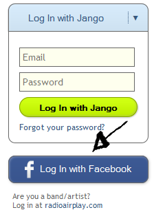 jango sign in with facebook